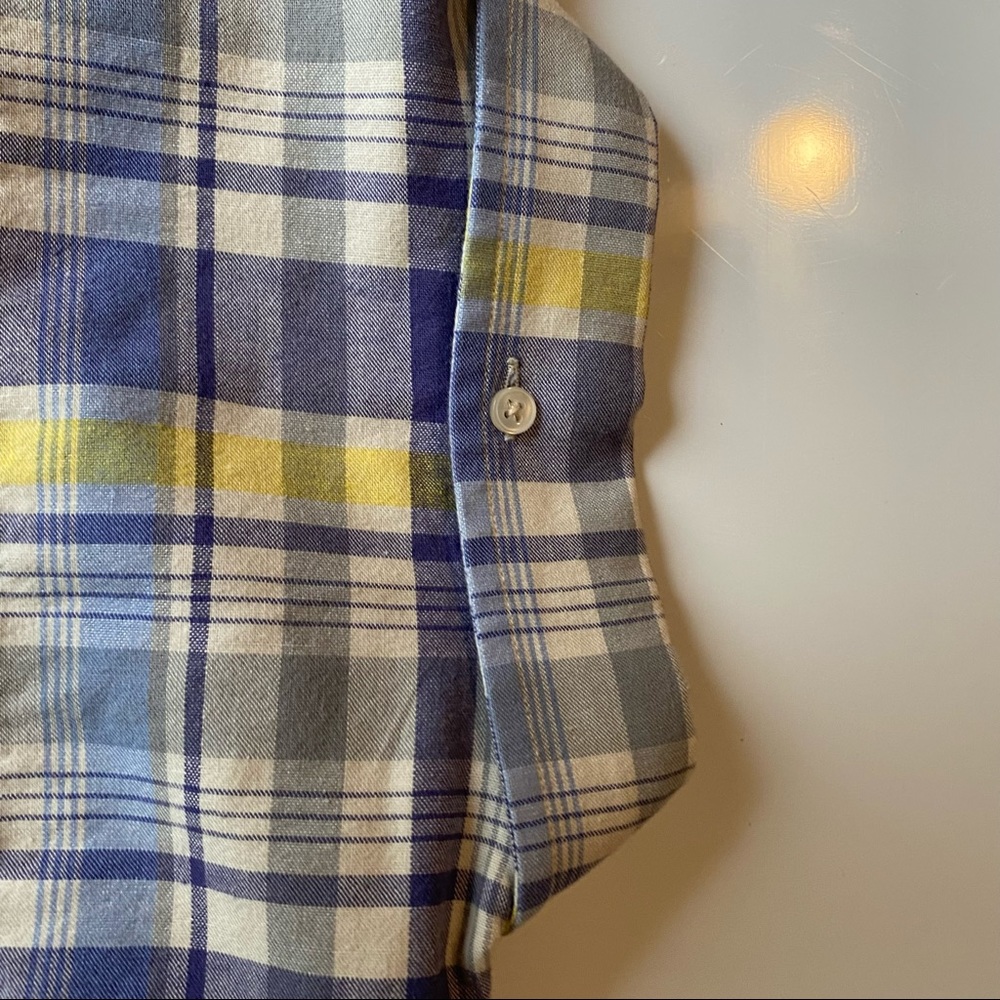 New Plectrum by Ben Sherman Men Large Blue Stripe Button Front Longsleeve Shirt - Picture 9 of 9